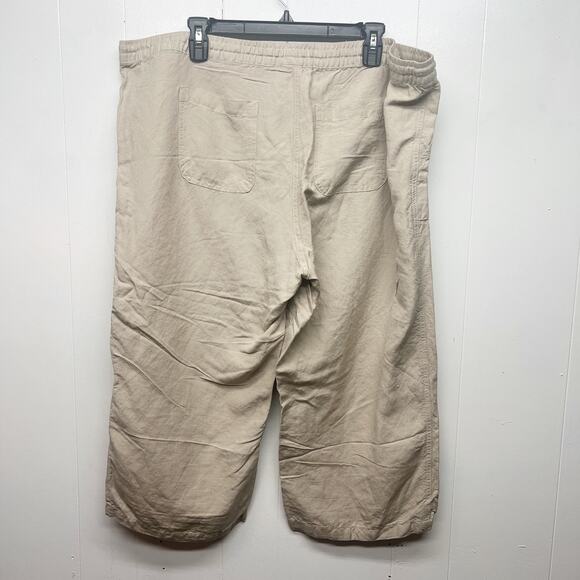 Jovie Linen Blend Beige  Capri Women's Pants Size XXL Breathable Lightweight - Picture 5 of 12